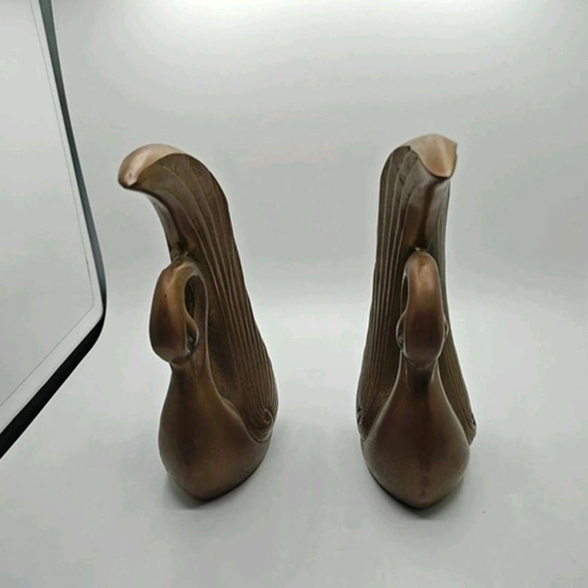 Imperial Swans Brown Drip Glaze Retro Figurines Shelf Decor
