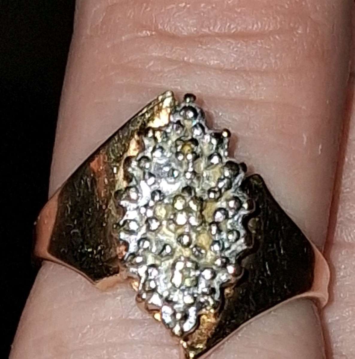 diamond cluster ring 10k yellow gold