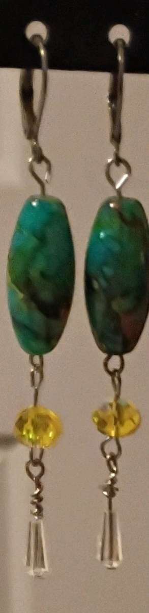Handmade glass and crystal earrings