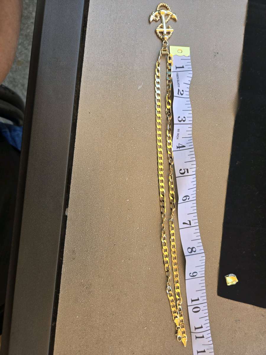 Chain with I said anchor in laminated gold