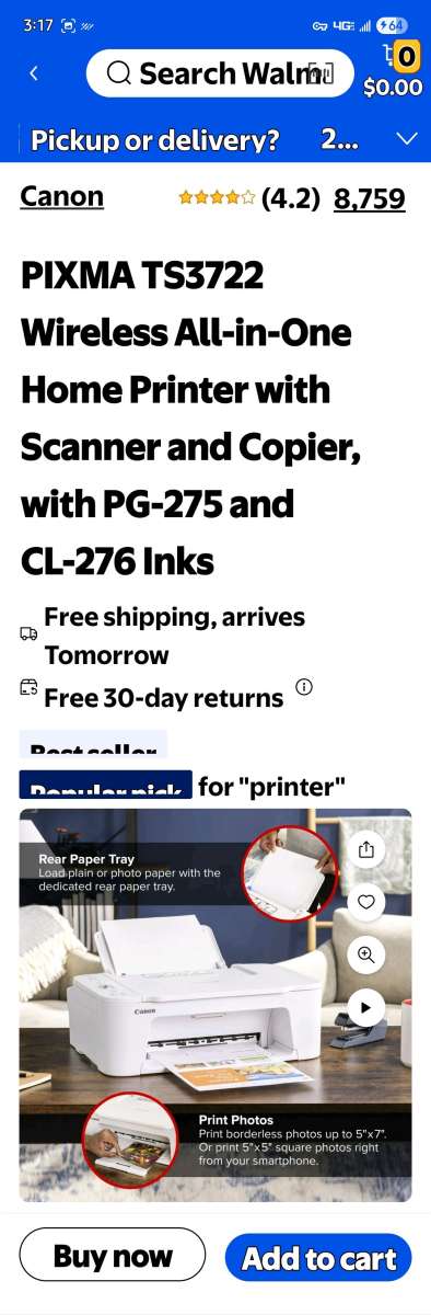 Canon PIXMA TS3122 wireless printer