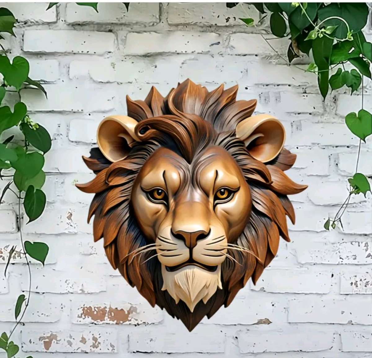 2D Lion Head Wall Hanging