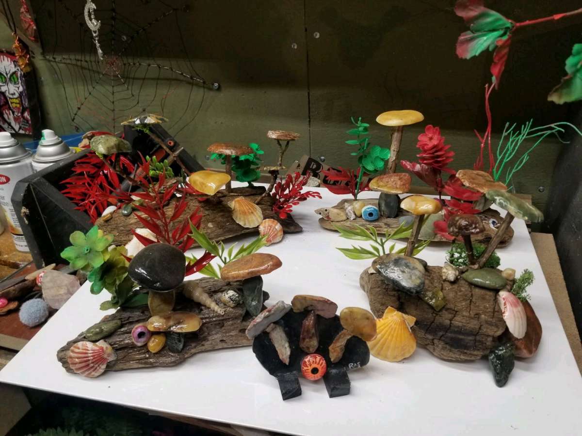 handmade mushroom scenery