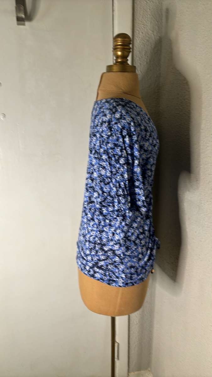 Michael Michael KORS Womens Midnight Blue Floral Short Sleev