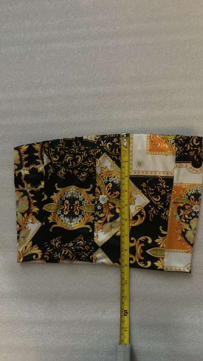 PLT PrettyLittleThing Black Chain Print Bandeau Crop Top Siz