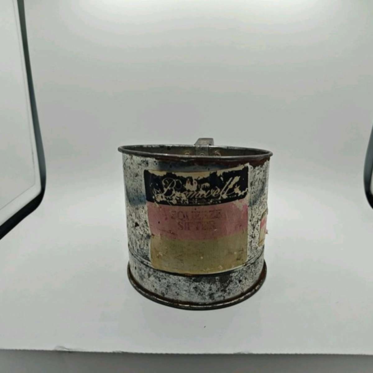 Vintage Bromco Flour Sifter kitchen Squeeze Handle farmhouse