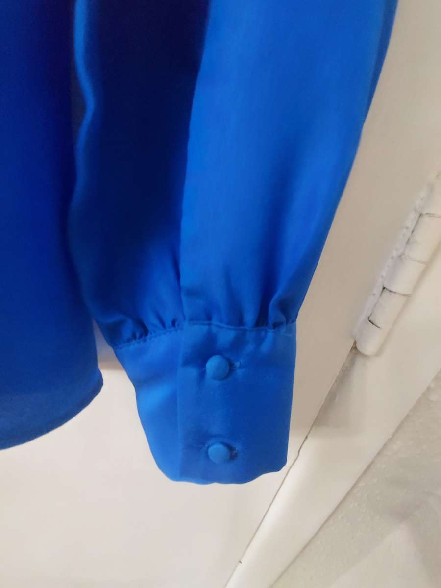 J Crew Factory Blue Long Sleeve Blouse Size XXS