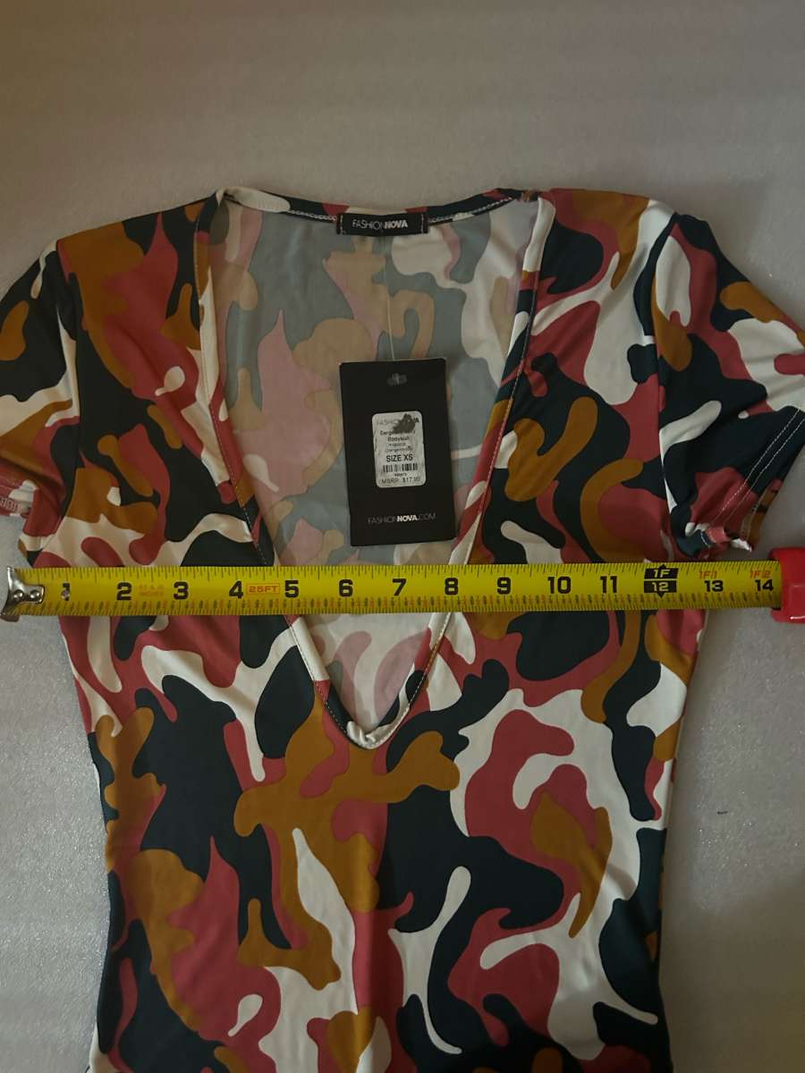 Fashion Nova Sargeant Sexy Camouflage Bodysuit Size XS