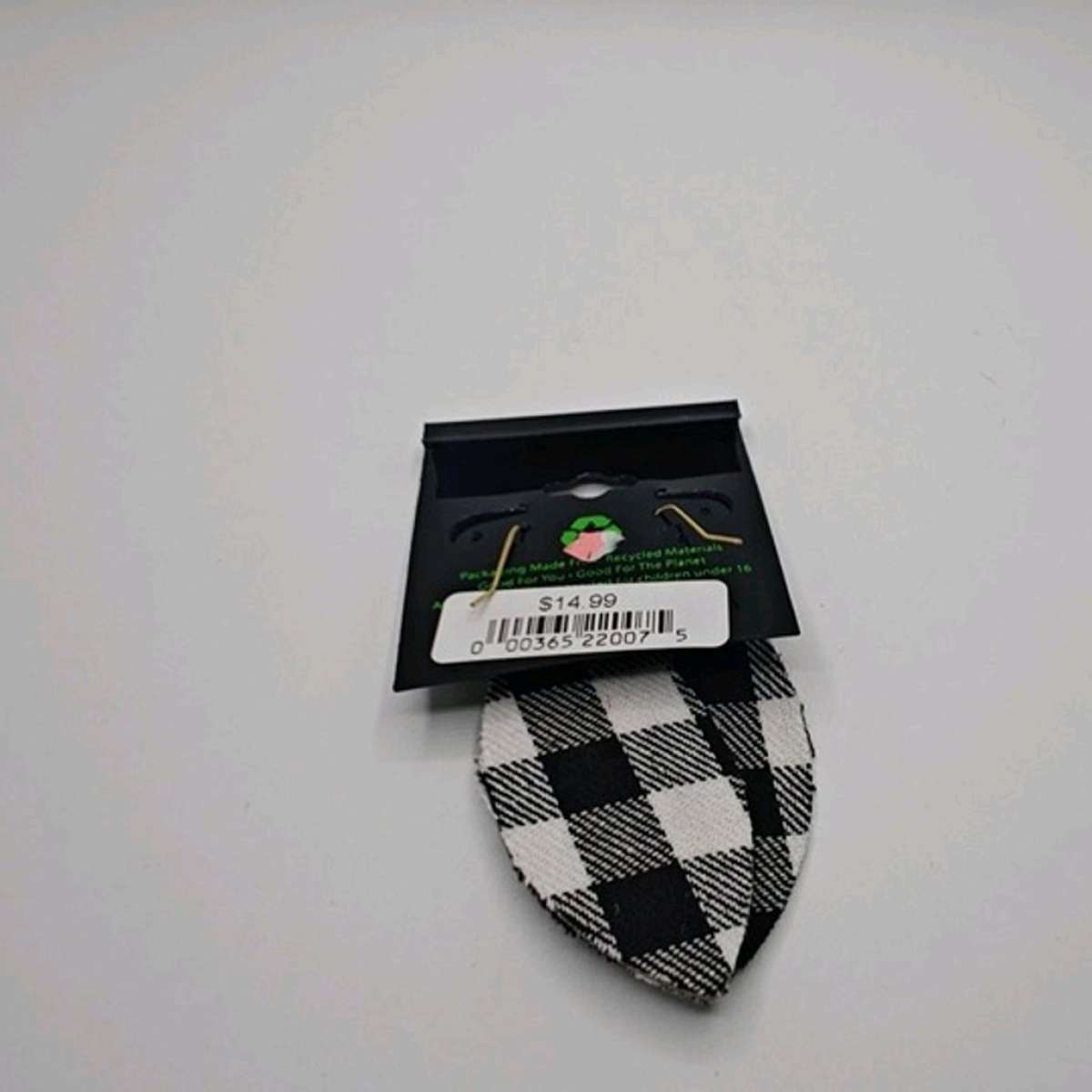 Buffalo Check Earrings Hunters Feather Leaf Metal Jewelry WH