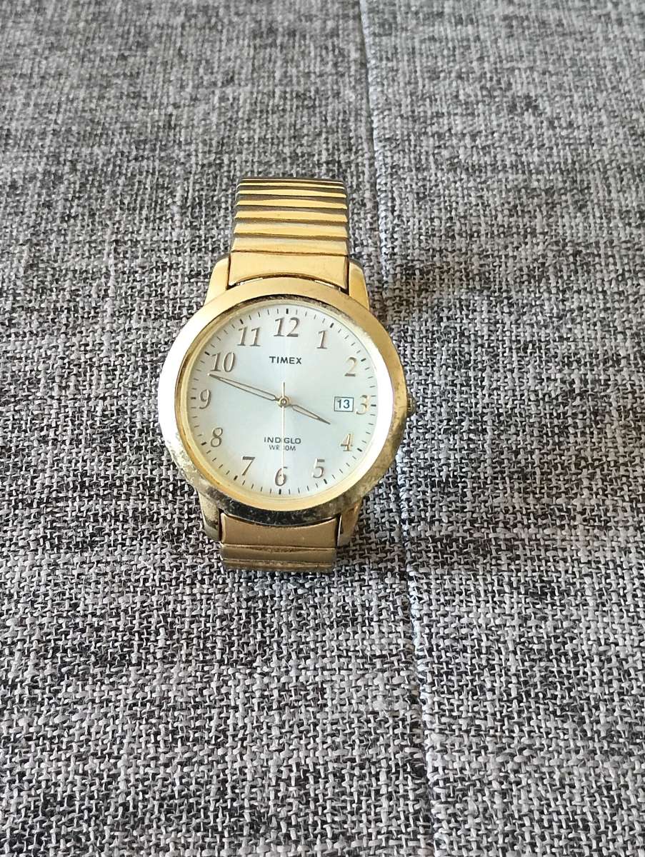 Vintage Timex Watch Men Classic Luxury Gold Tone Stainless S