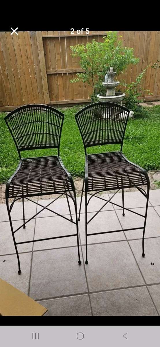 Set of 2 Wicker Bar Stools