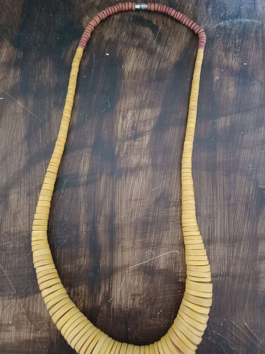 Yellow beaded necklace