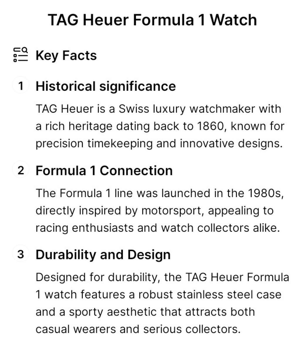 TagHauer Formula 1 a series Watch