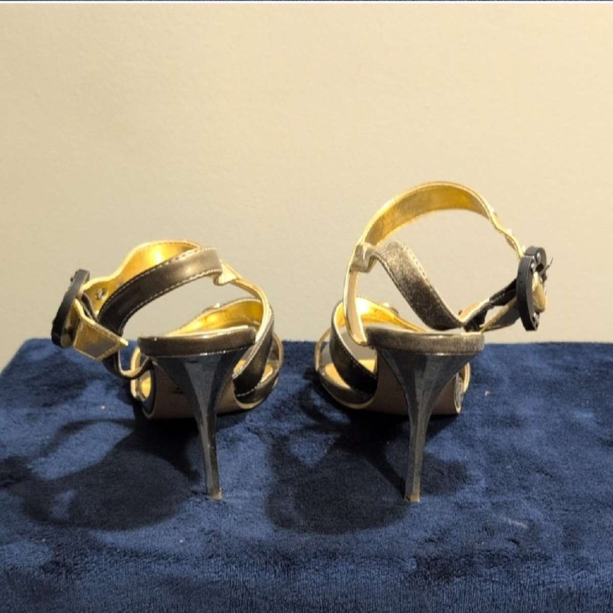 Guess Gold and Silver Heels with Ankle Strap size 11
