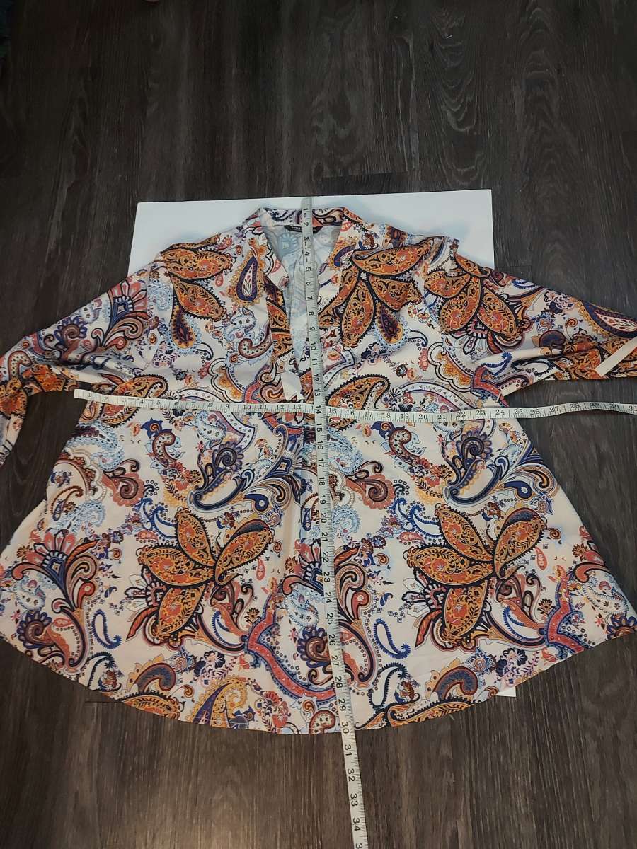 SHEIN Curve Floral Paisley Print Blouse Size 2XL