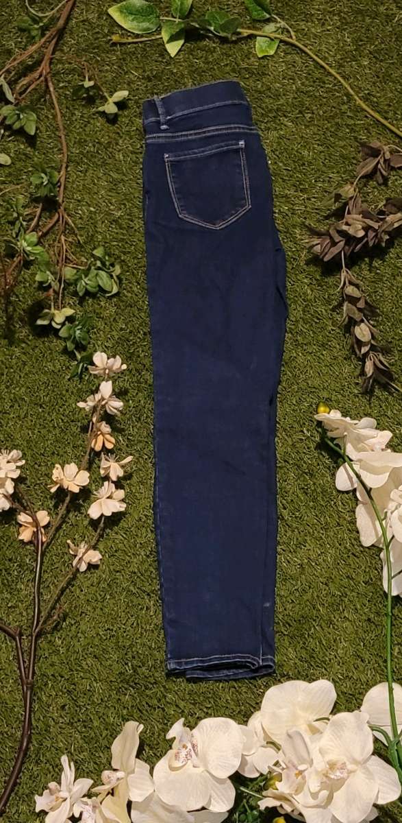 Dark Wash Distressed Girls Jeans