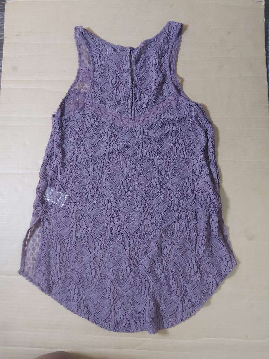 AEO American Eagle Outfitters Purple Crochet Tank Size XS Fe