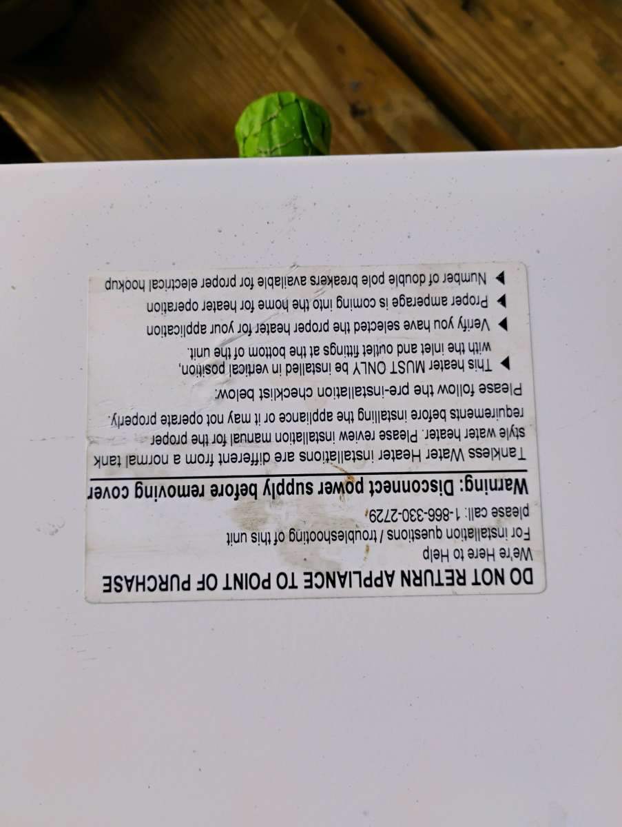 powerstar  electric tankless hot water heater