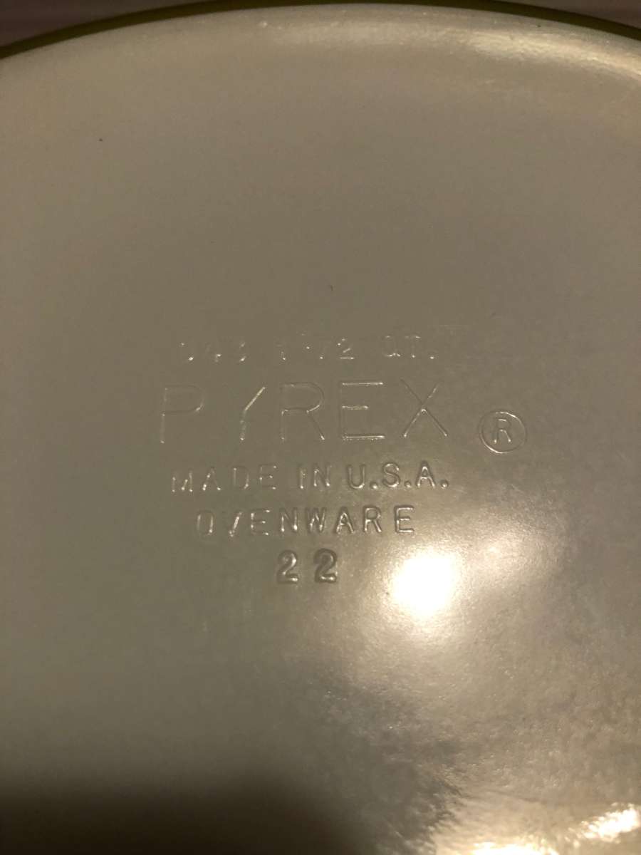 Pyrex 1 and half inch it is green with flowers on it