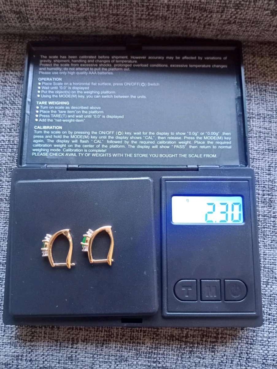 Emerald Natural Diamond Hoops Earrings 14K Yellow Gold