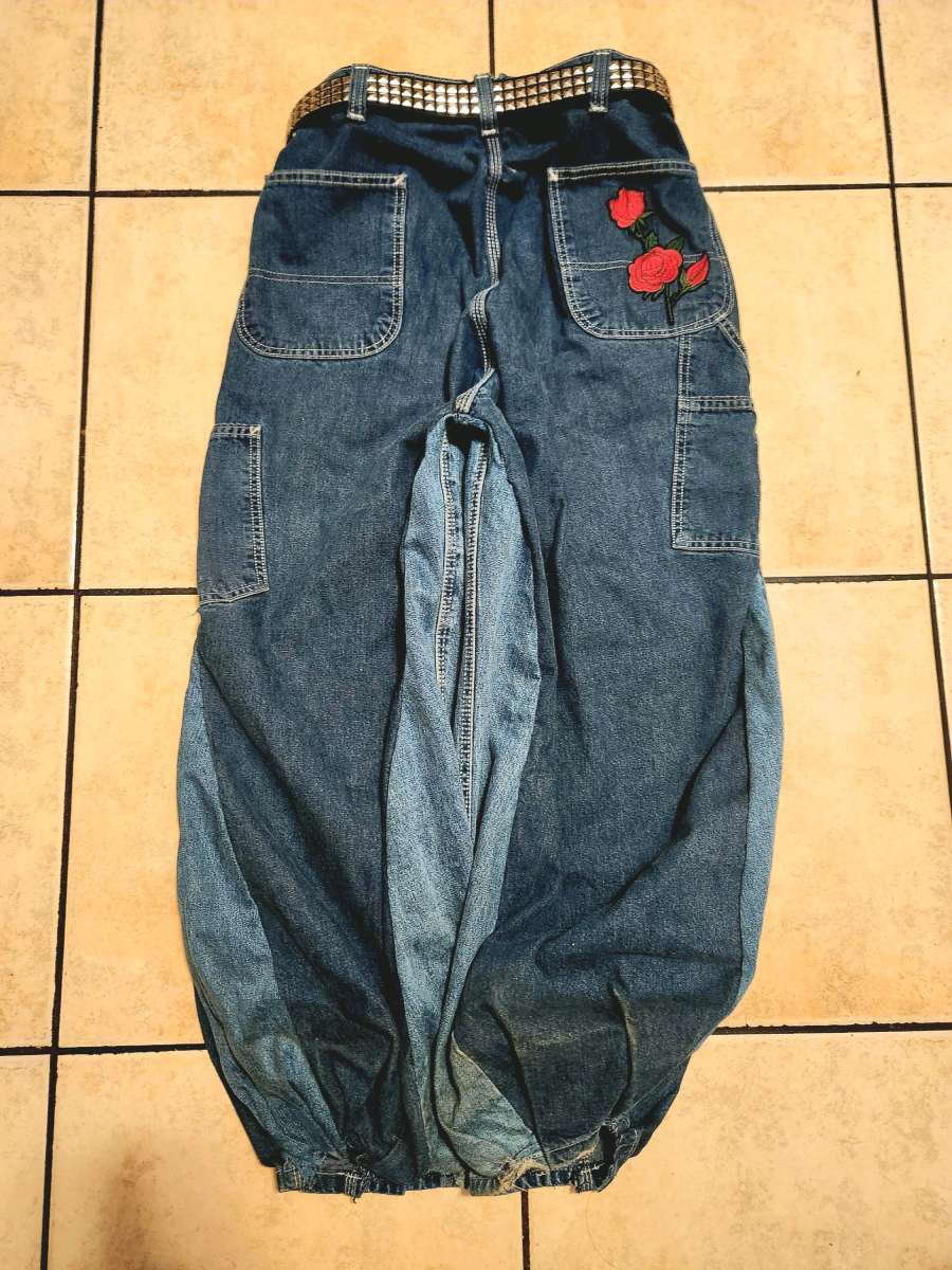 Hand Stitch blue Baggy jeans