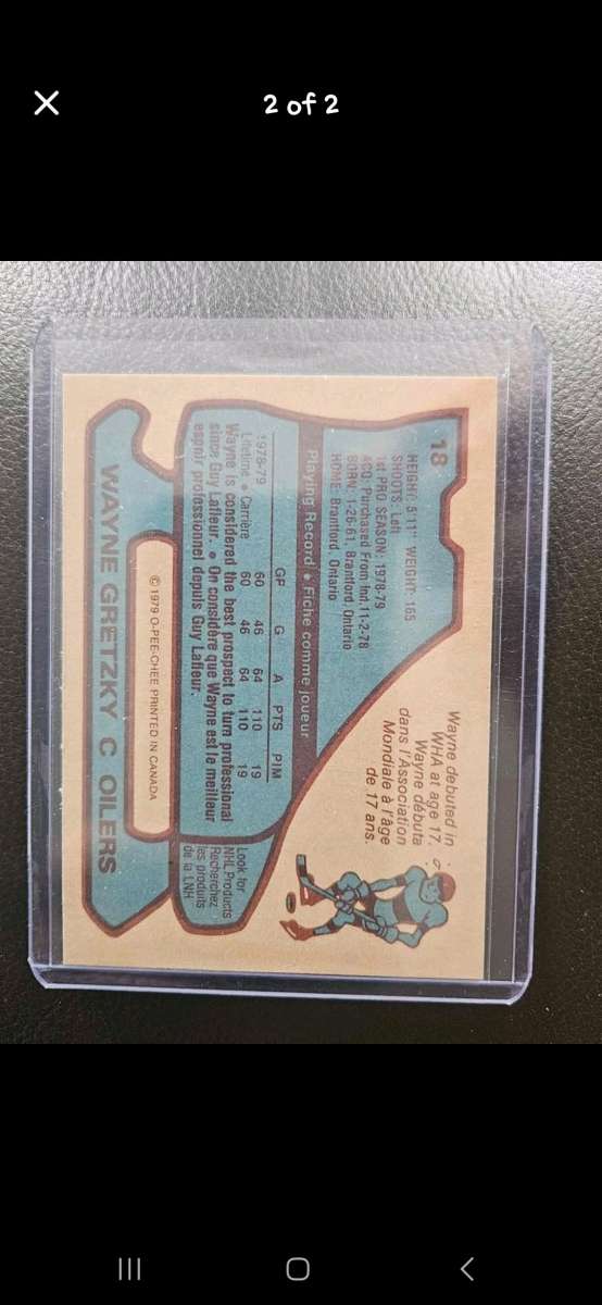 1979 Wayne Gretzky O Pee Chee Rookie Card