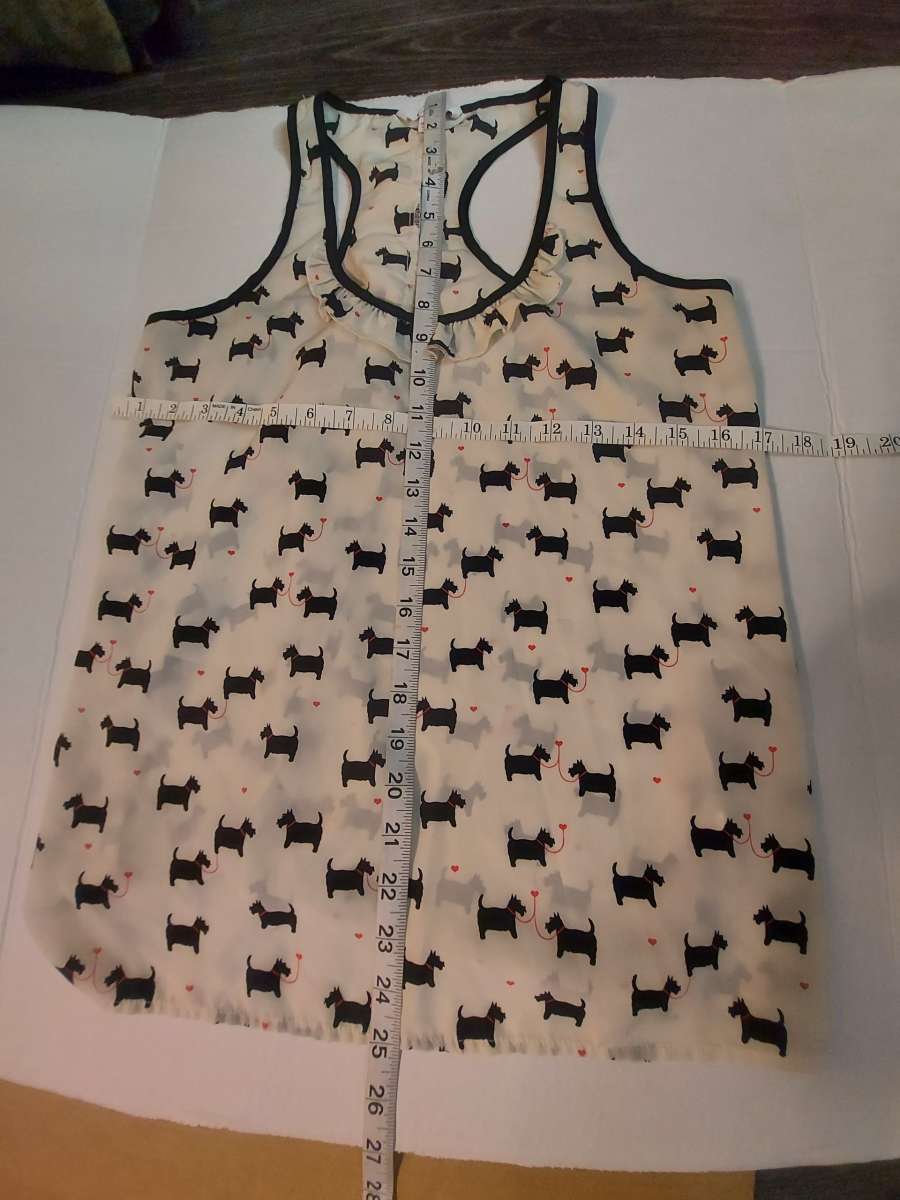 Candies Scotty Dog Sleeveless Ruffled Racerback Size S