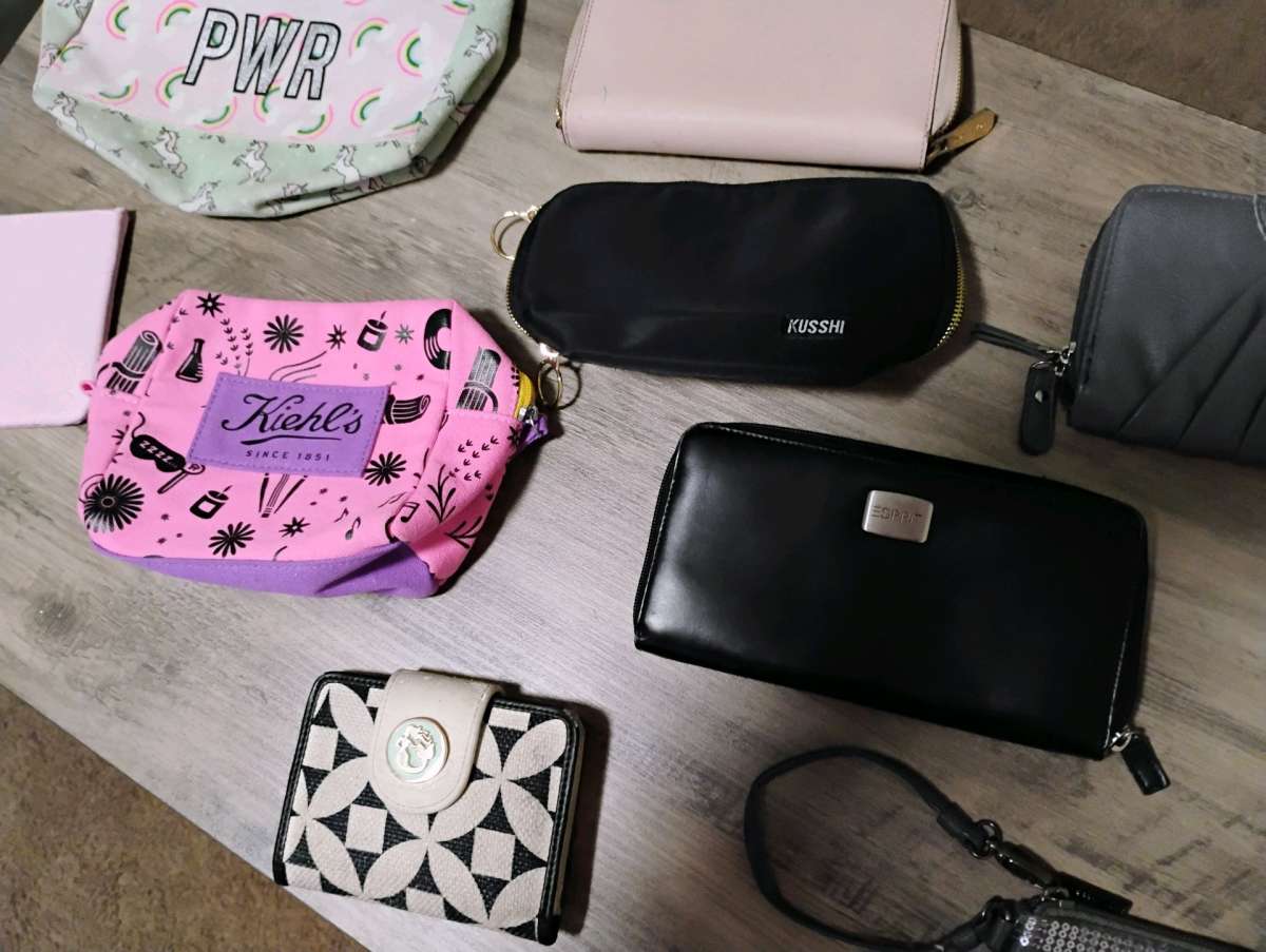 makeup bag and wallets