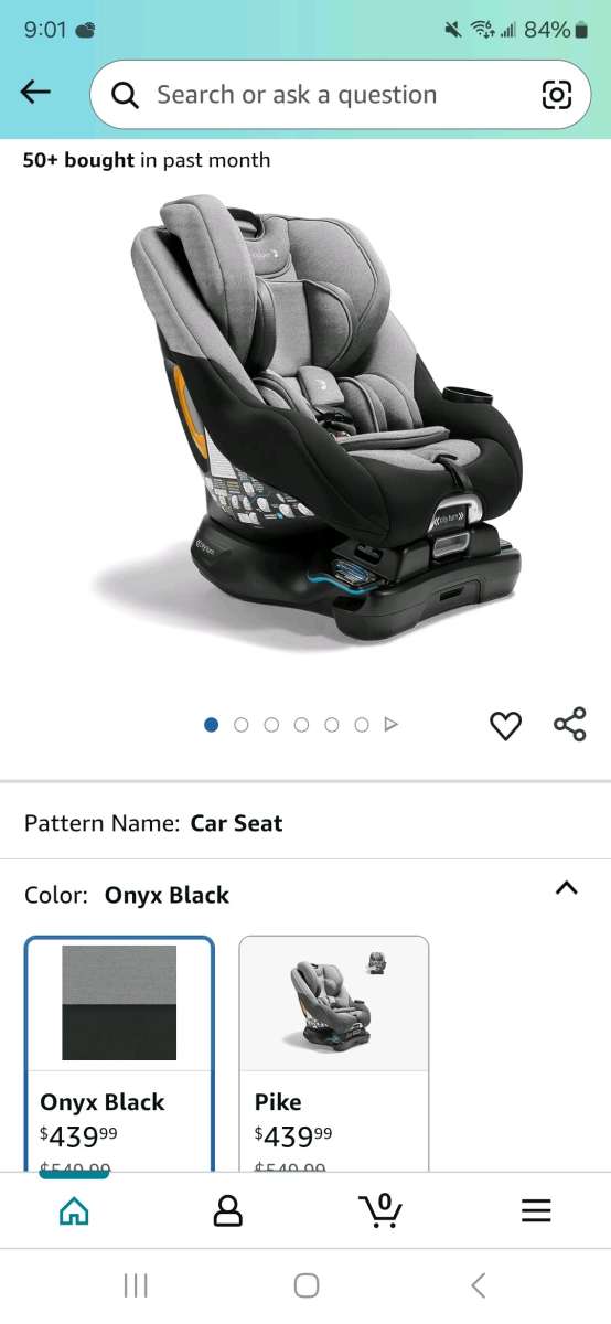 Baby Jogger City Turn Convertible  Rotating Car Seat Onyx Bl