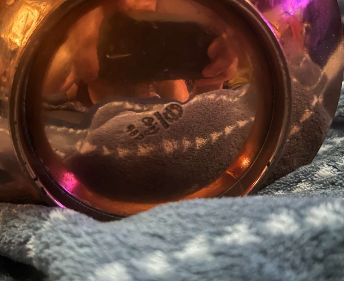 copper and silver Teaset