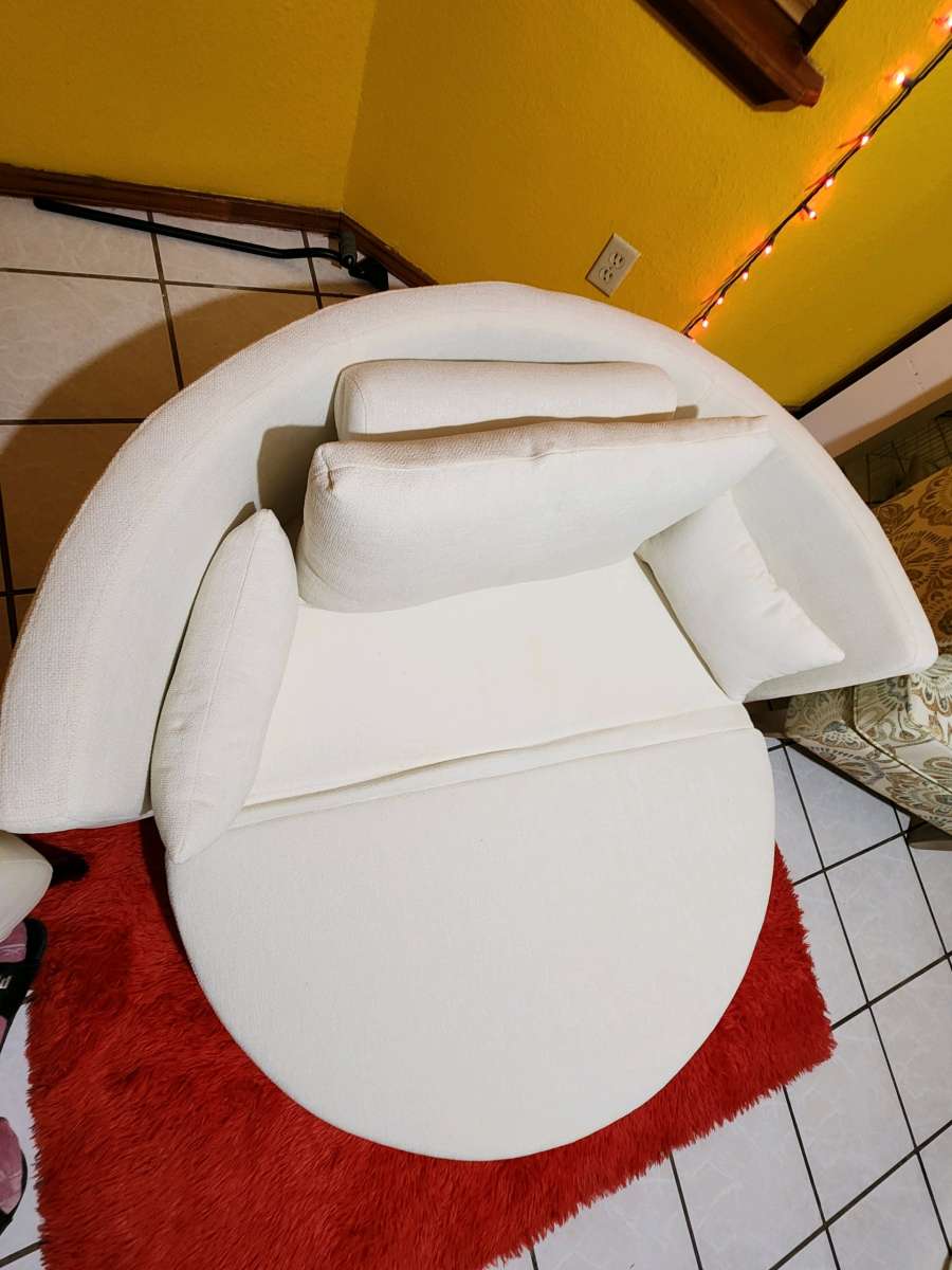 NEWSof cama plegable convertible redondo beige moderno