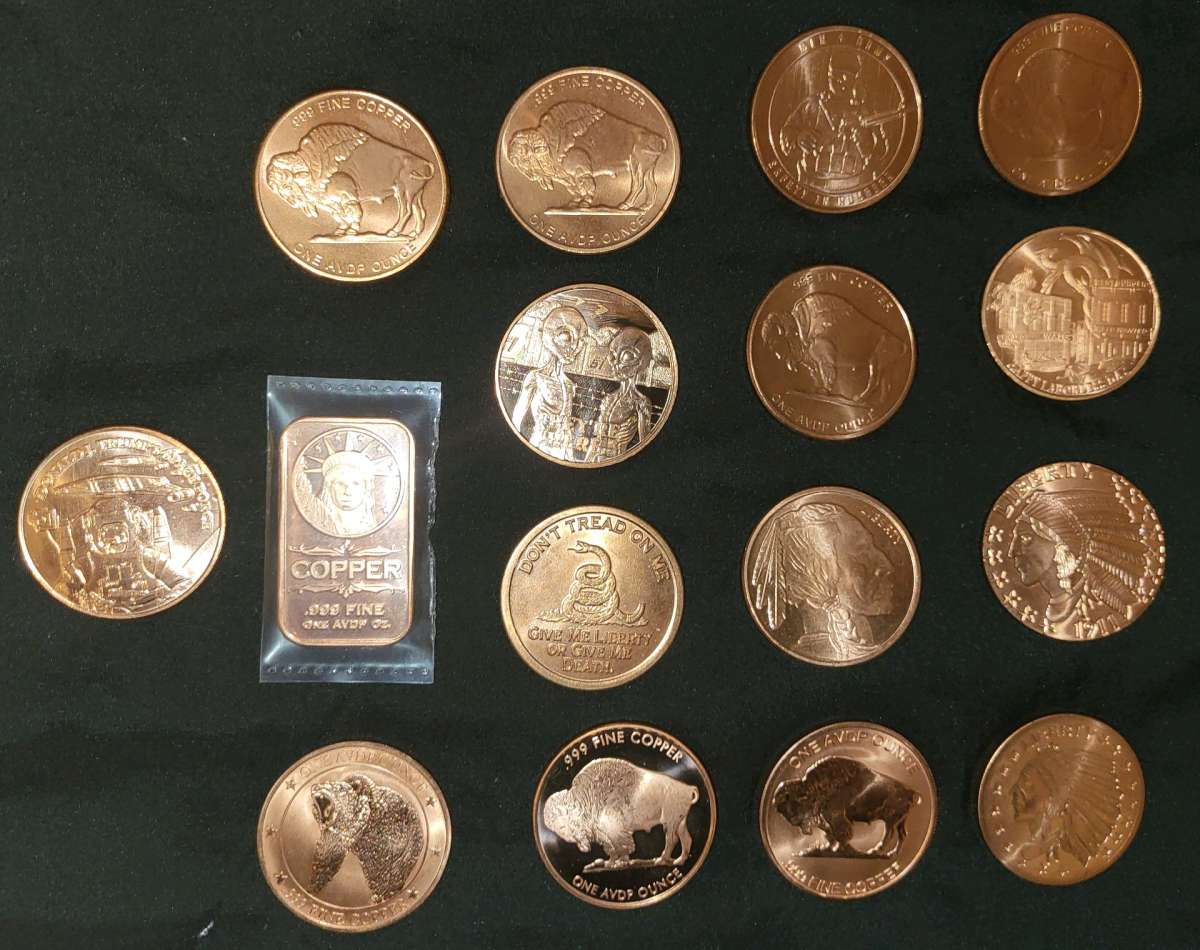 16 1oz copper rounds and bar