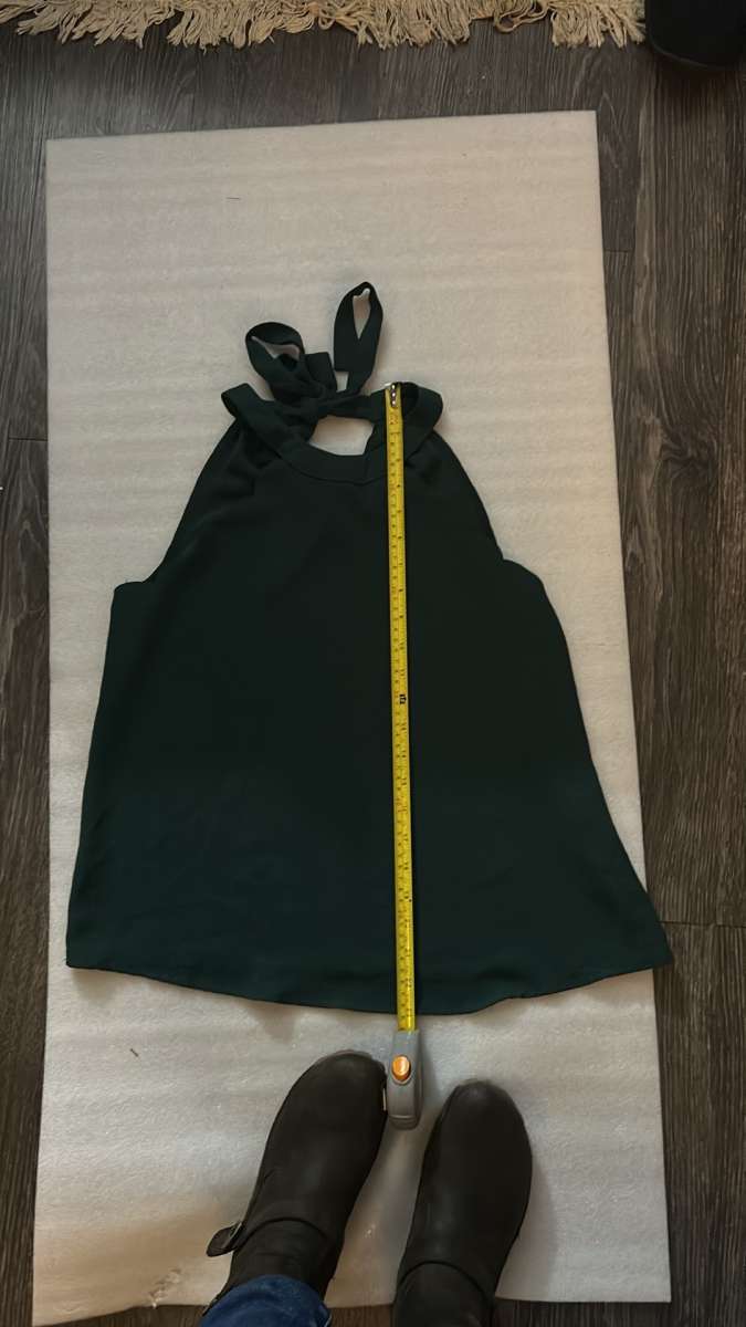 SHEIN Green Scalloped Tie Top Size XS