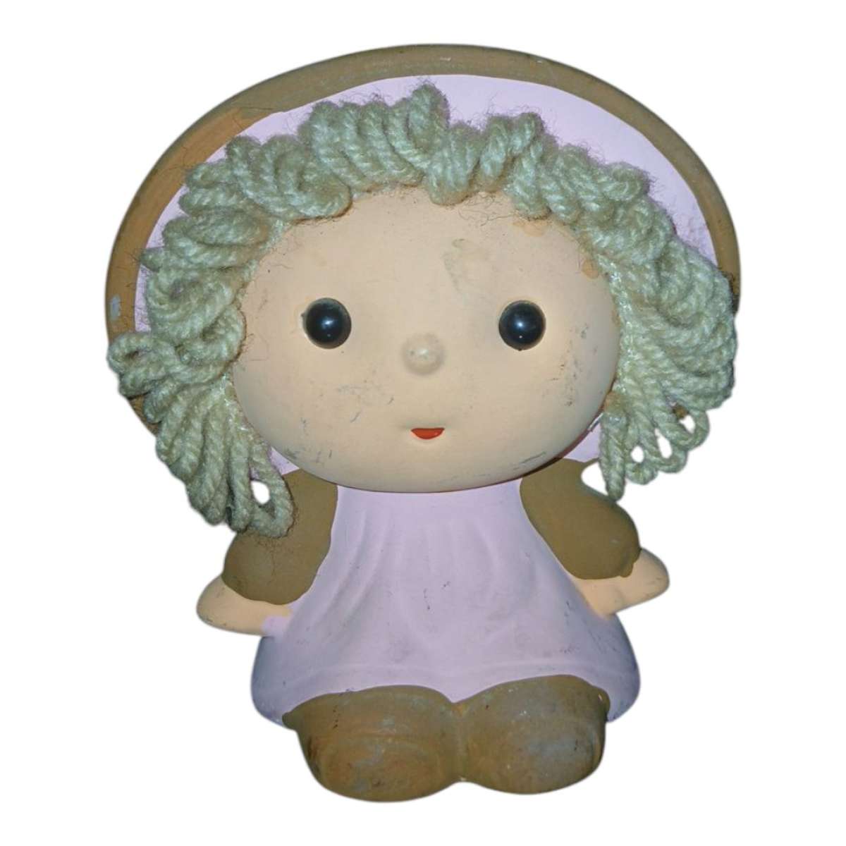 Vtg Little Girl Doll Coin Bank