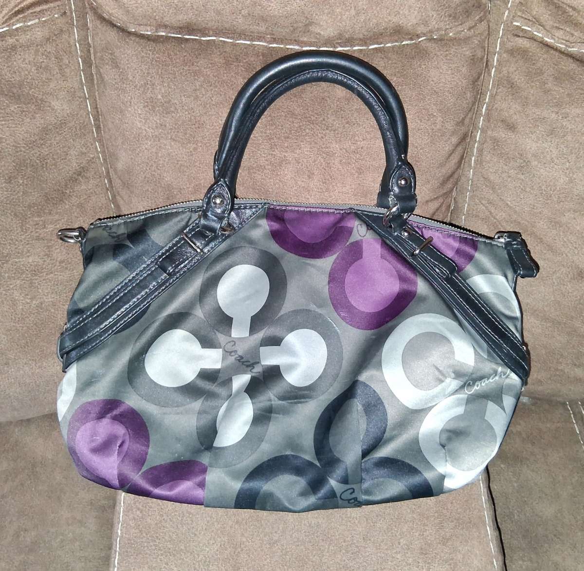 Coach Madison Sophia Sateen Clover Purse Handbag l