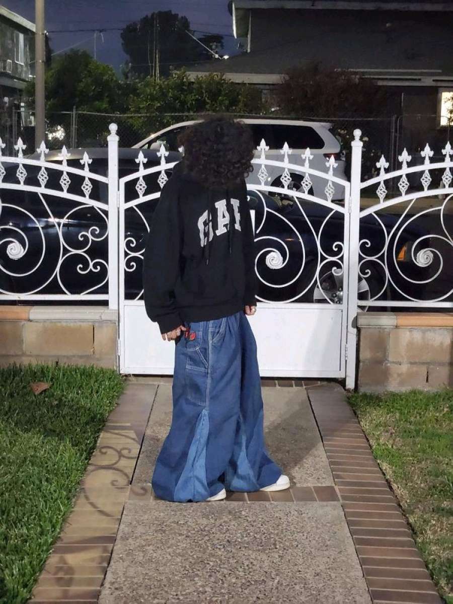 Hand Stitch blue Baggy jeans