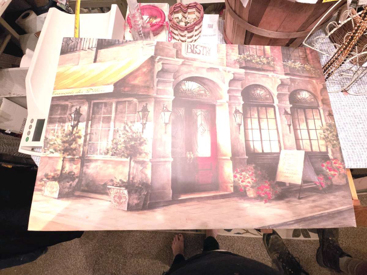 France Bistro Print on Canvas Not Signed