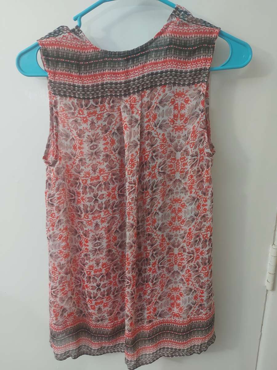 Lucky Brand Womens Printed Border Tank Size S