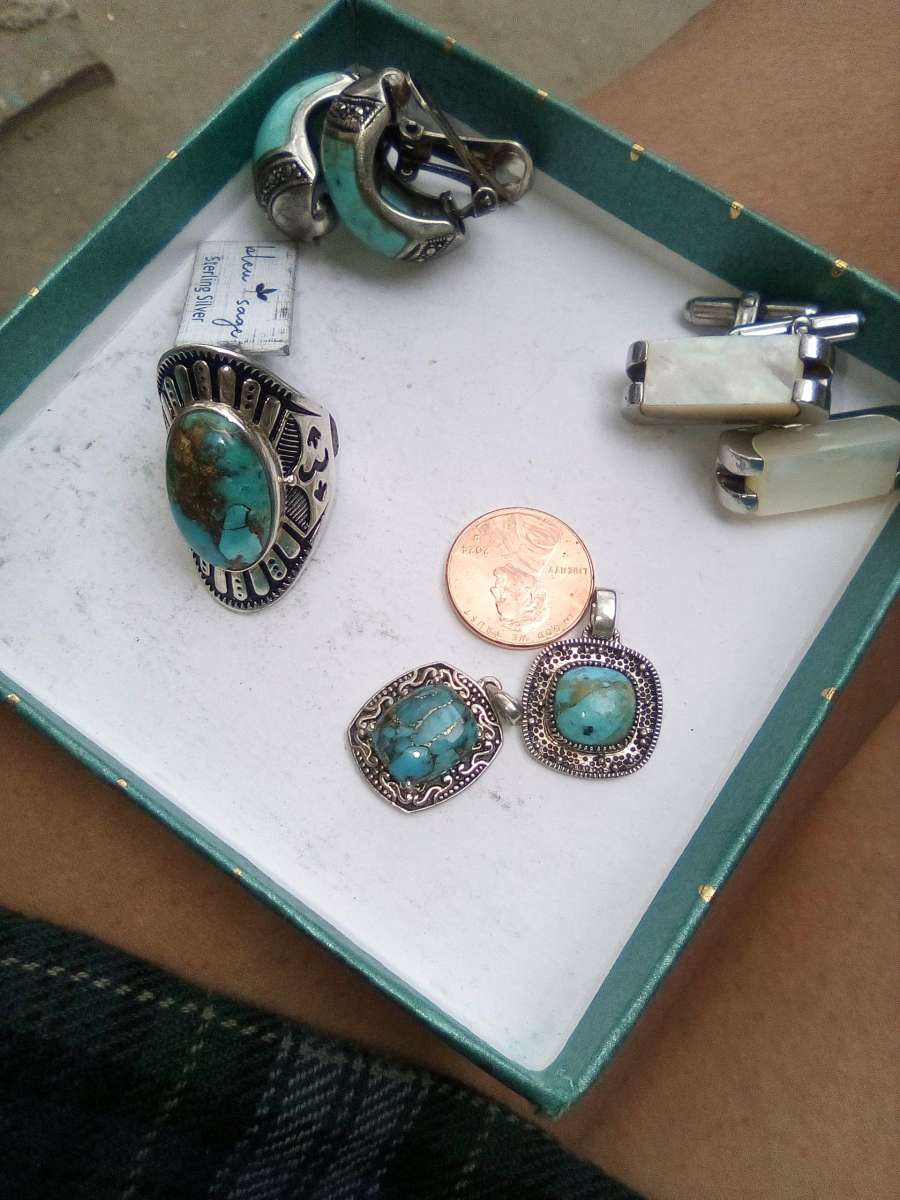 Silver and Turquoise Jewelry Lot