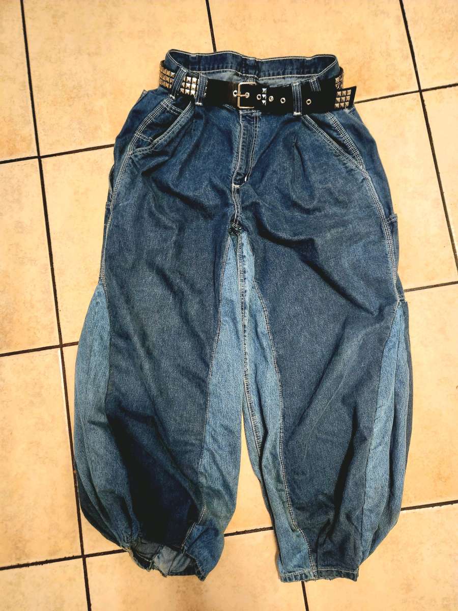 Hand Stitch blue Baggy jeans