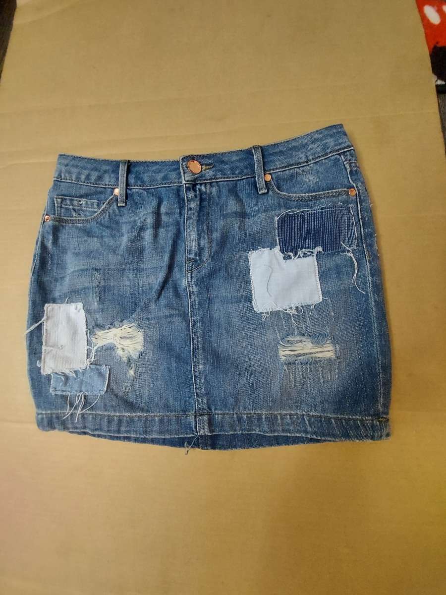 Rachel Roy Patchwork Denim Skirt Size 26