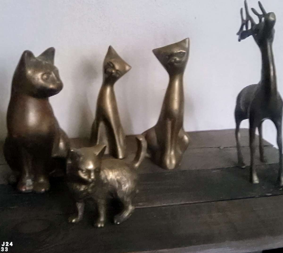 Vintage Brass Cats 1960a 5 pcs