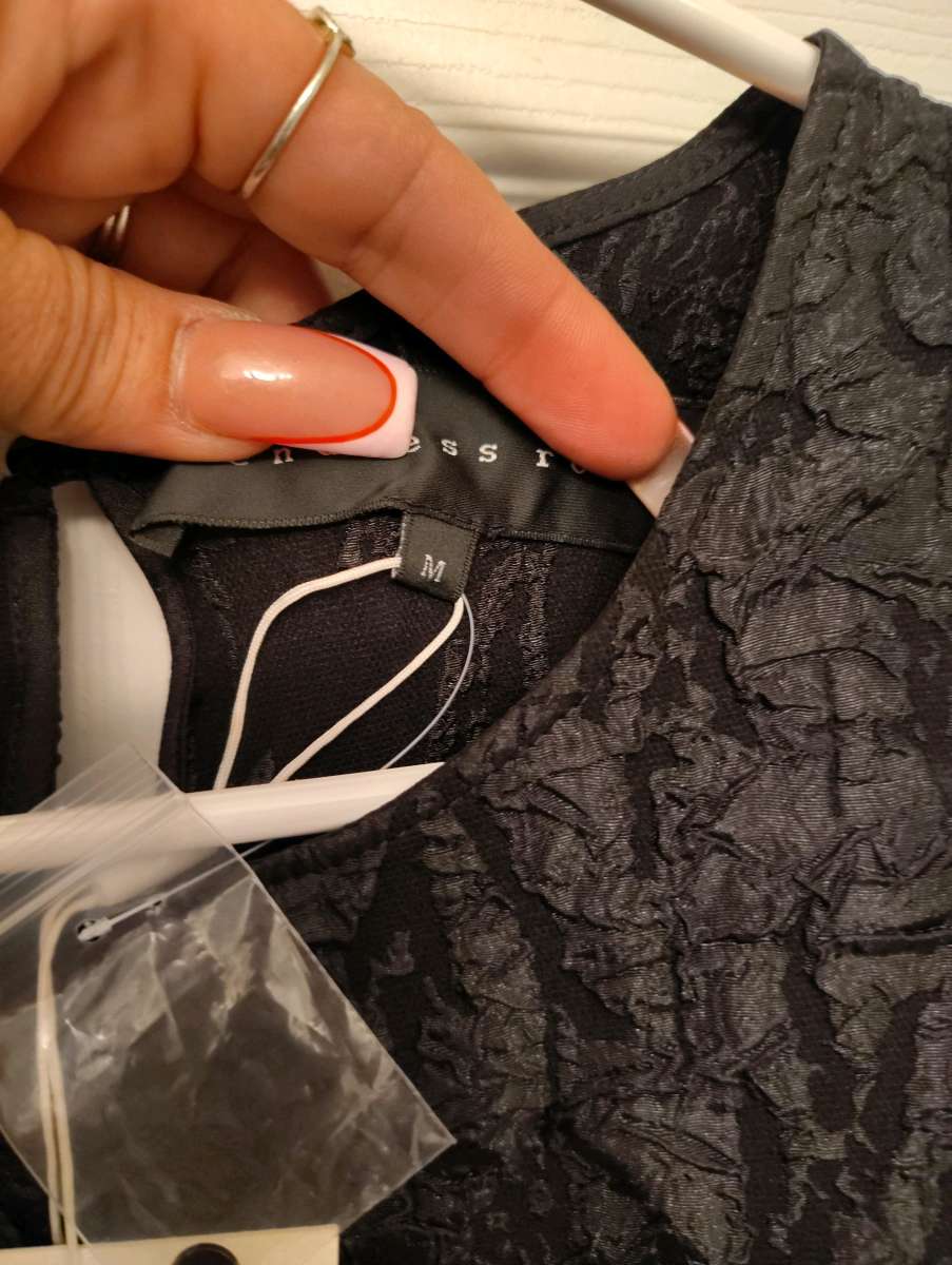 black satin cream puff poofy bottom dress with satin liner