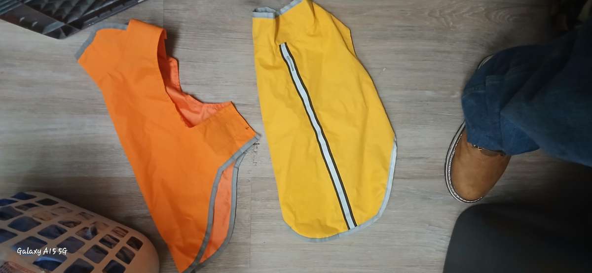 dog sweaters and rain coats size small to medium