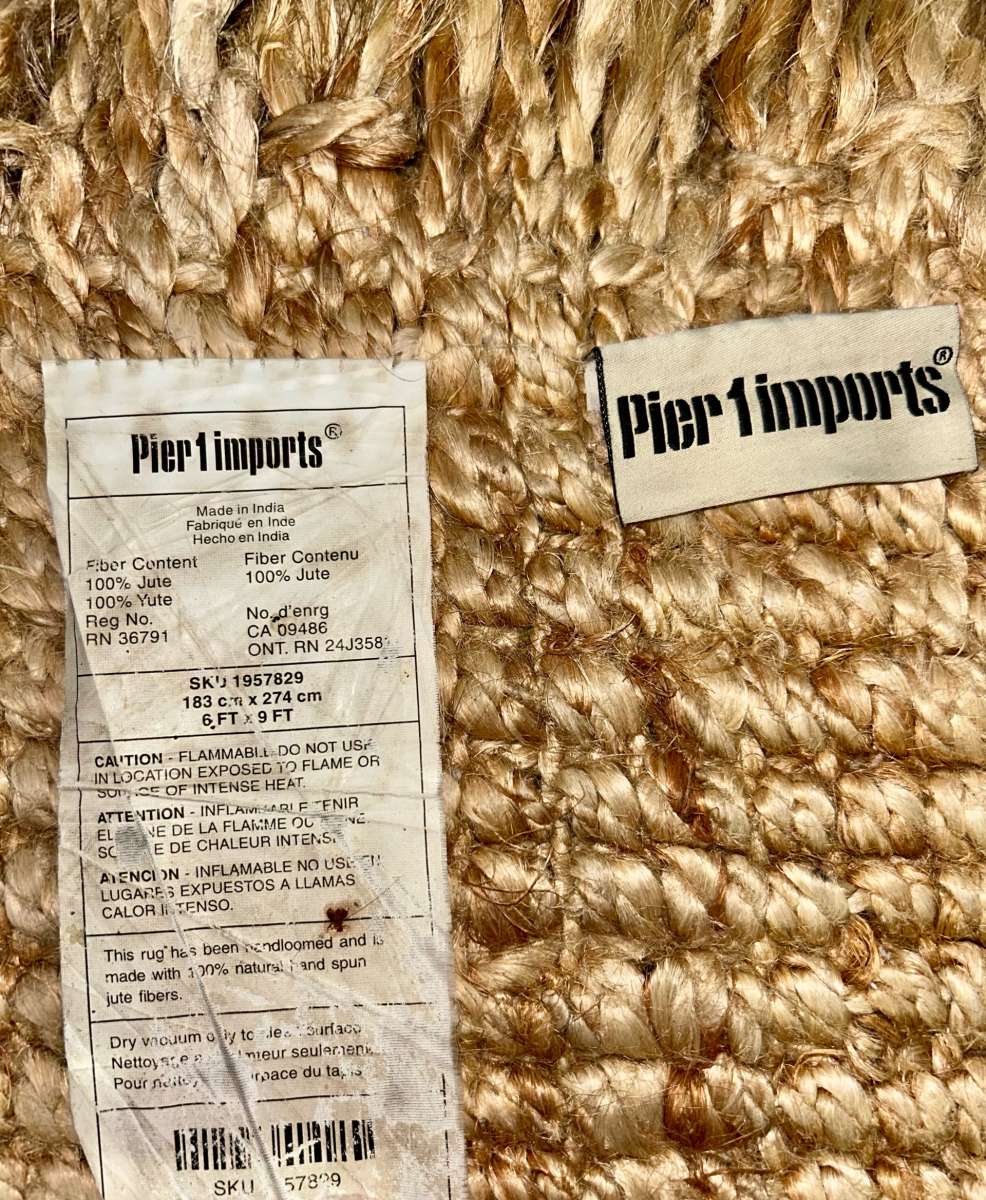Pier1 imports Jute Rug 6x9