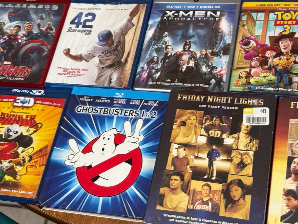 blue ray movies and a couple regular movies too