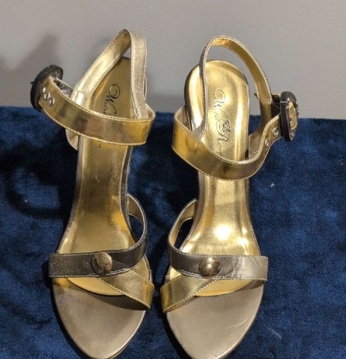 Guess Gold and Silver Heels with Ankle Strap size 11