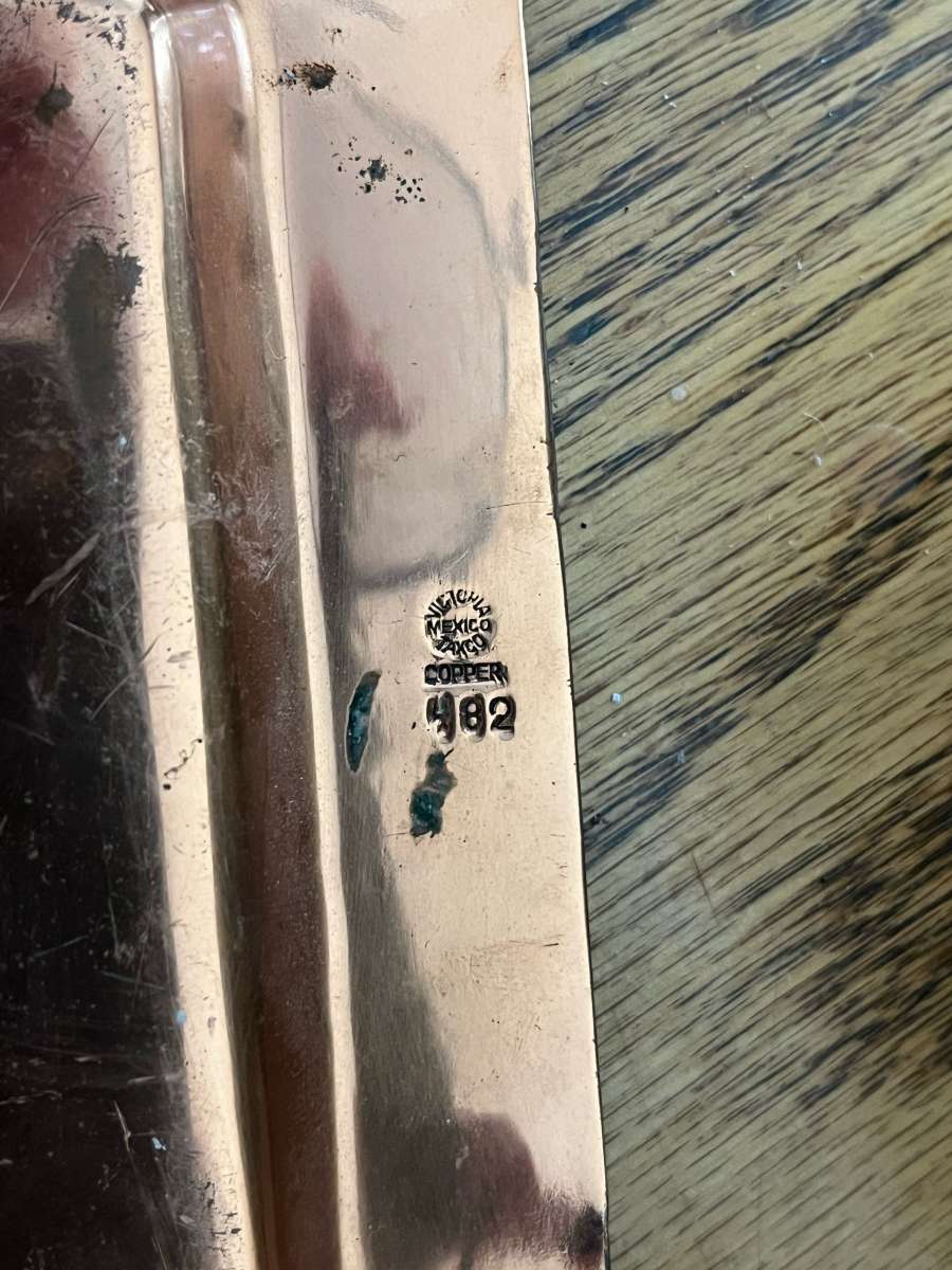 copper and silver Teaset