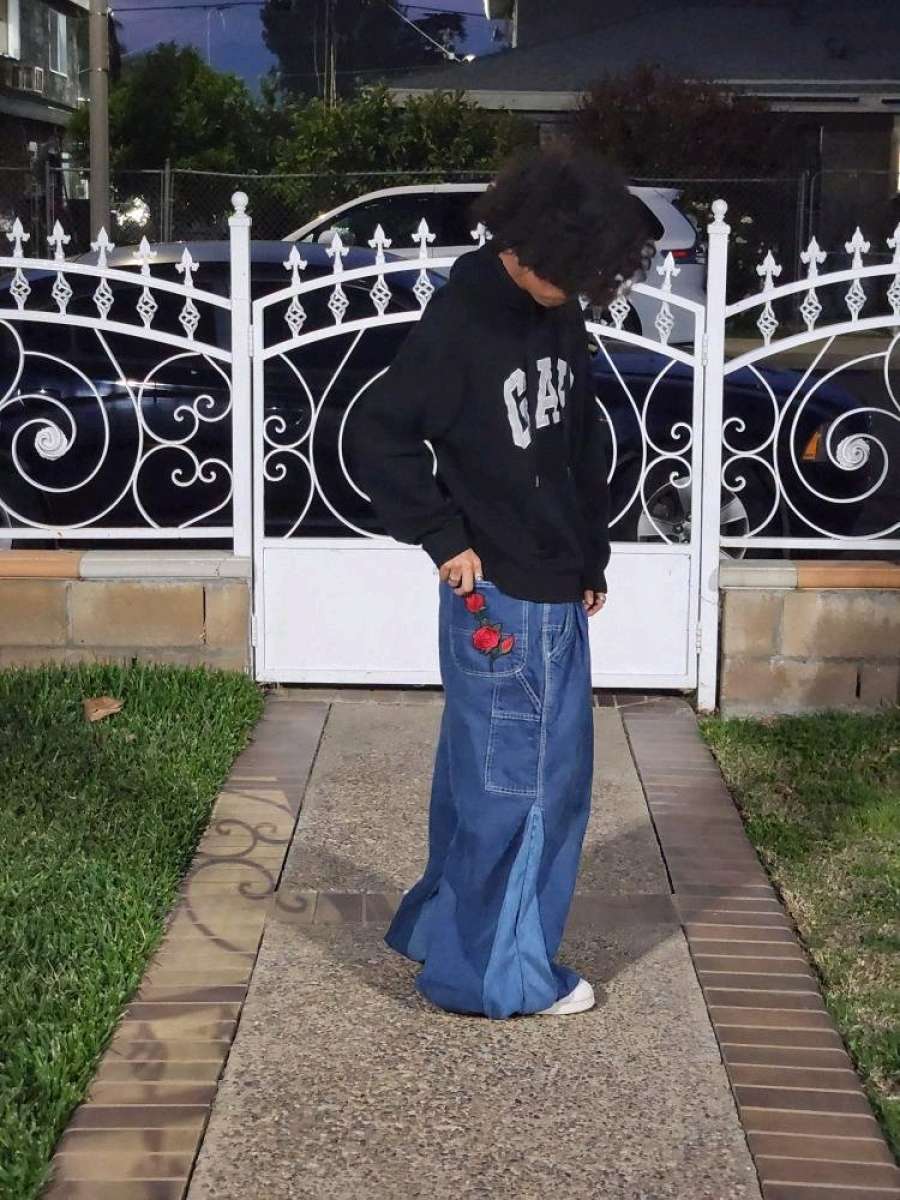 Hand Stitch blue Baggy jeans