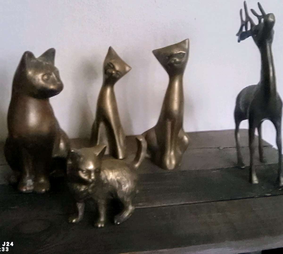 Vintage Brass Cats 1960a 5 pcs